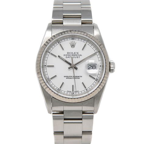 rolex white face datejust.